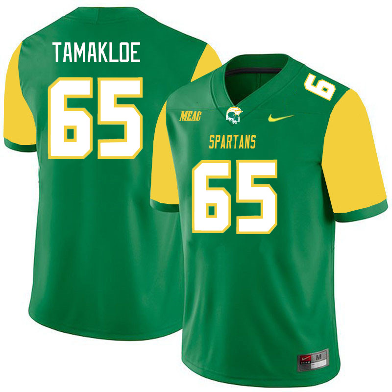 Men-Youth #65 Michael Tamakloe Norfolk State Spartans 2023 College Football Jerseys Stitched-Green